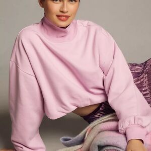 Anthropologie Pilcro Funnel-Neck Bubble-Hem Pullover lavender size L‎